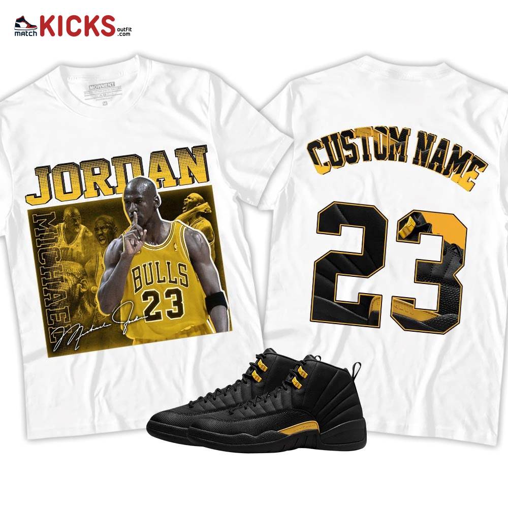 Custom 23JD Signature Sneaker Shirt Match Black Taxi 12s, Jordan 12 Retro Black Taxi MKO T-Shirt Custom 23JD Signature Sneaker Shirt Match Black Taxi 12s, Jordan 12 Retro Black Taxi MKO T-Shirt