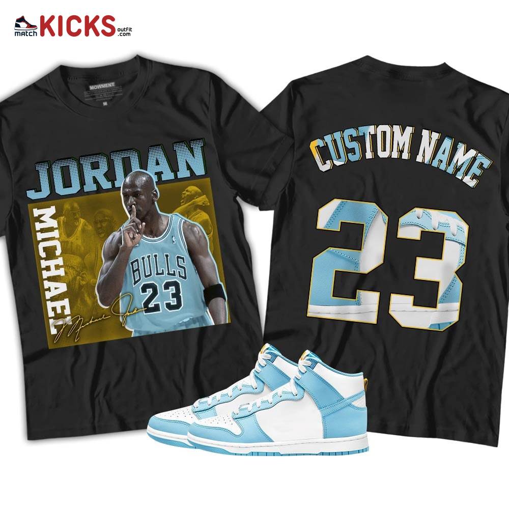 Custom 23JD Signature Sneaker Shirt Match Dunk High Blue Chill, Dunk High Homer Simpson MKO T-Shirt