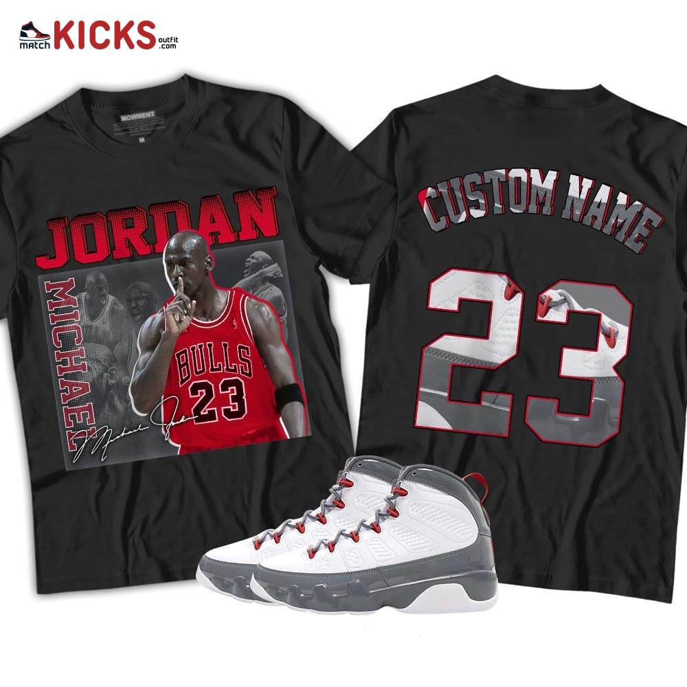 Custom 23JD Signature Sneaker Shirt Match Fire Red 9s, Jordan 9 Retro Fire Red MKO T-Shirt Custom 23JD Signature Sneaker Shirt Match Fire Red 9s, Jordan 9 Retro Fire Red MKO T-Shirt