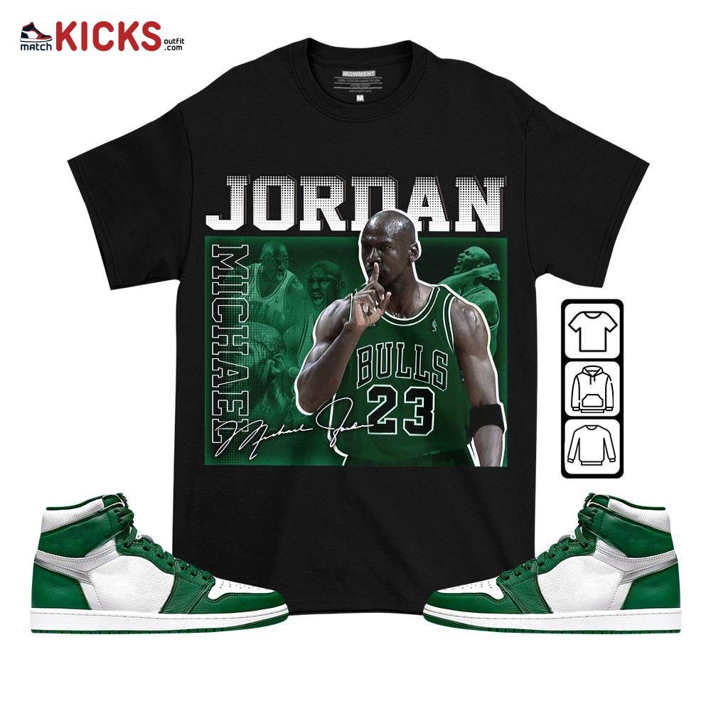 Custom 23JD Signature Sneaker Shirt Match High Gorge Green 1s, Jordan 1 Retro High Gorge Green MKO T-Shirt
