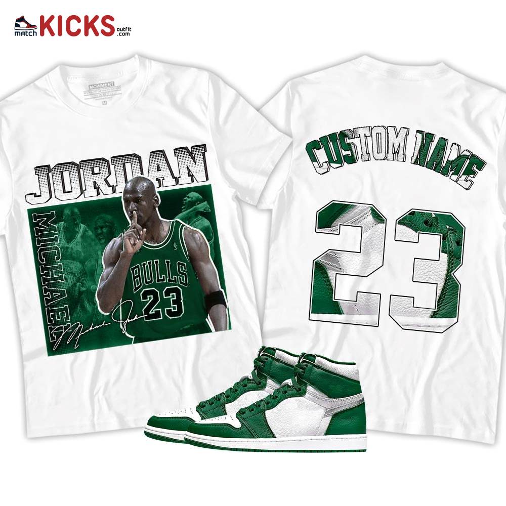 Custom 23JD Signature Sneaker Shirt Match High Gorge Green 1s, Jordan 1 Retro High Gorge Green MKO T-Shirt Custom 23JD Signature Sneaker Shirt Match High Gorge Green 1s, Jordan 1 Retro High Gorge Green MKO T-Shirt
