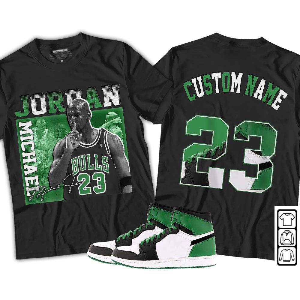 Custom 23JD Signature Sneaker Shirt Match Lucky Green 1s, Jordan 1 Lucky Green MKO T-Shirt Custom 23JD Signature Sneaker Shirt Match Lucky Green 1s, Jordan 1 Lucky Green MKO T-Shirt