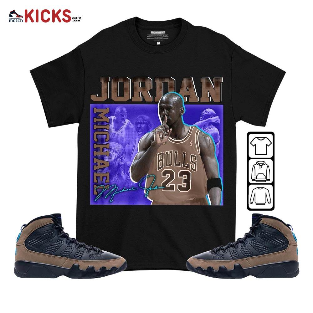 Custom 23JD Signature Sneaker Shirt Match Olive Concord 9s, Jordan 9 Olive Concord MKO T-Shirt