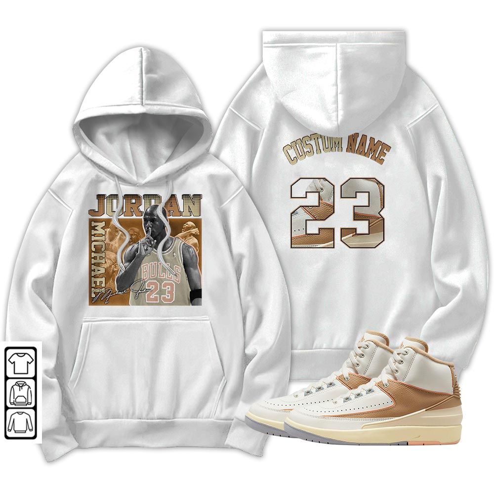 Custom 23JD Signature Sneaker Shirt Match Retro Craft 2s, Jordan 2 Craft MKO T-Shirt