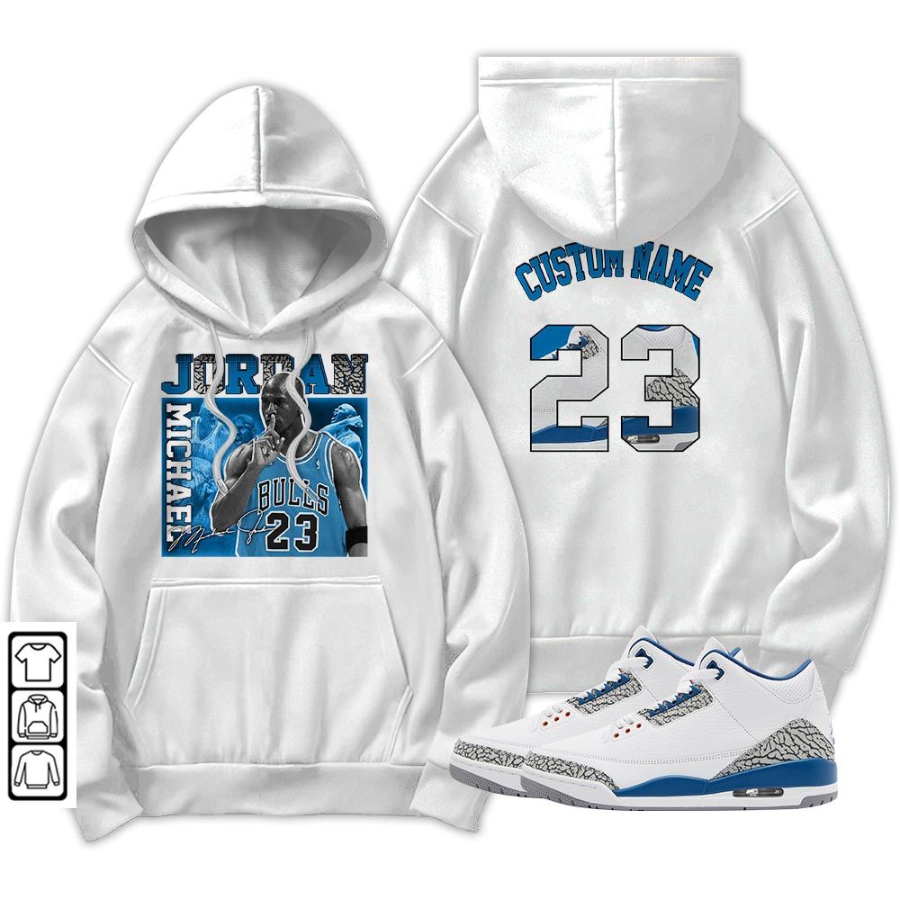 Custom 23JD Signature Sneaker Shirt Match Wizards 3s, Jordan Retro 3 Wizards MKO T-Shirt