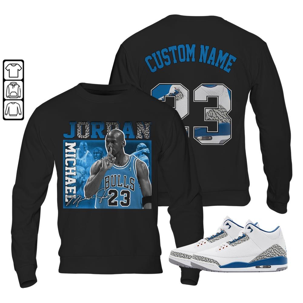 Custom 23JD Signature Sneaker Shirt Match Wizards 3s, Jordan Retro 3 Wizards MKO T-Shirt Custom 23JD Signature Sneaker Shirt Match Wizards 3s, Jordan Retro 3 Wizards MKO T-Shirt
