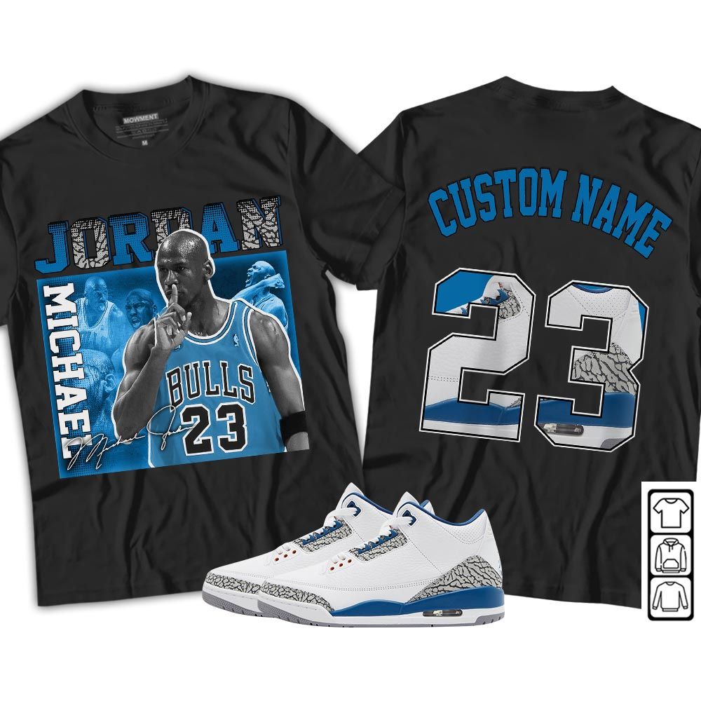 Custom 23JD Signature Sneaker Shirt Match Wizards 3s, Jordan Retro 3 Wizards MKO T-Shirt Custom 23JD Signature Sneaker Shirt Match Wizards 3s, Jordan Retro 3 Wizards MKO T-Shirt