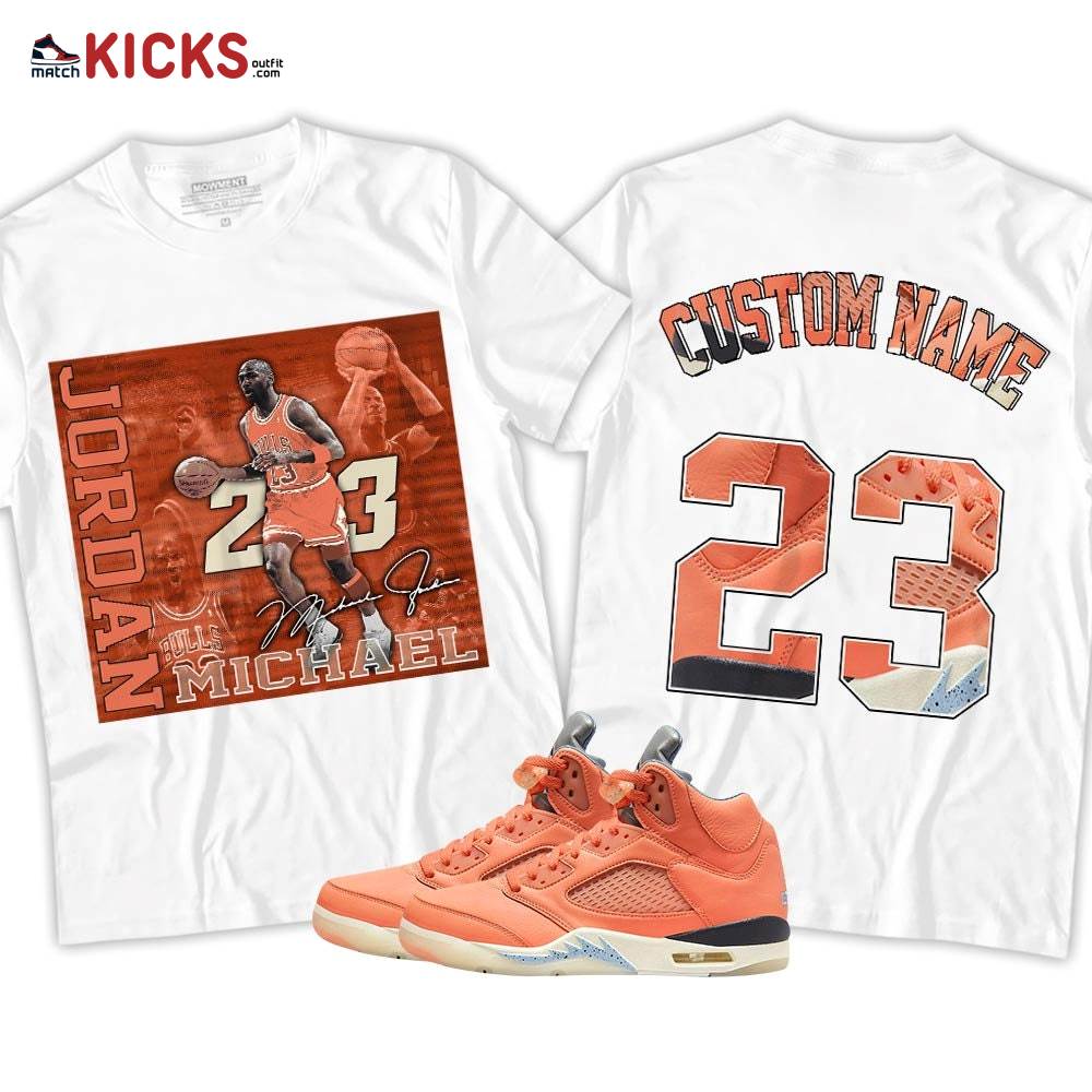 Custom 23JD Signature2 Sneaker Shirt Match Crimson Bliss 5s, Jordan 5 DJ Khaled Crimson Bliss MKO T-Shirt Custom 23JD Signature2 Sneaker Shirt Match Crimson Bliss 5s, Jordan 5 DJ Khaled Crimson Bliss MKO T-Shirt