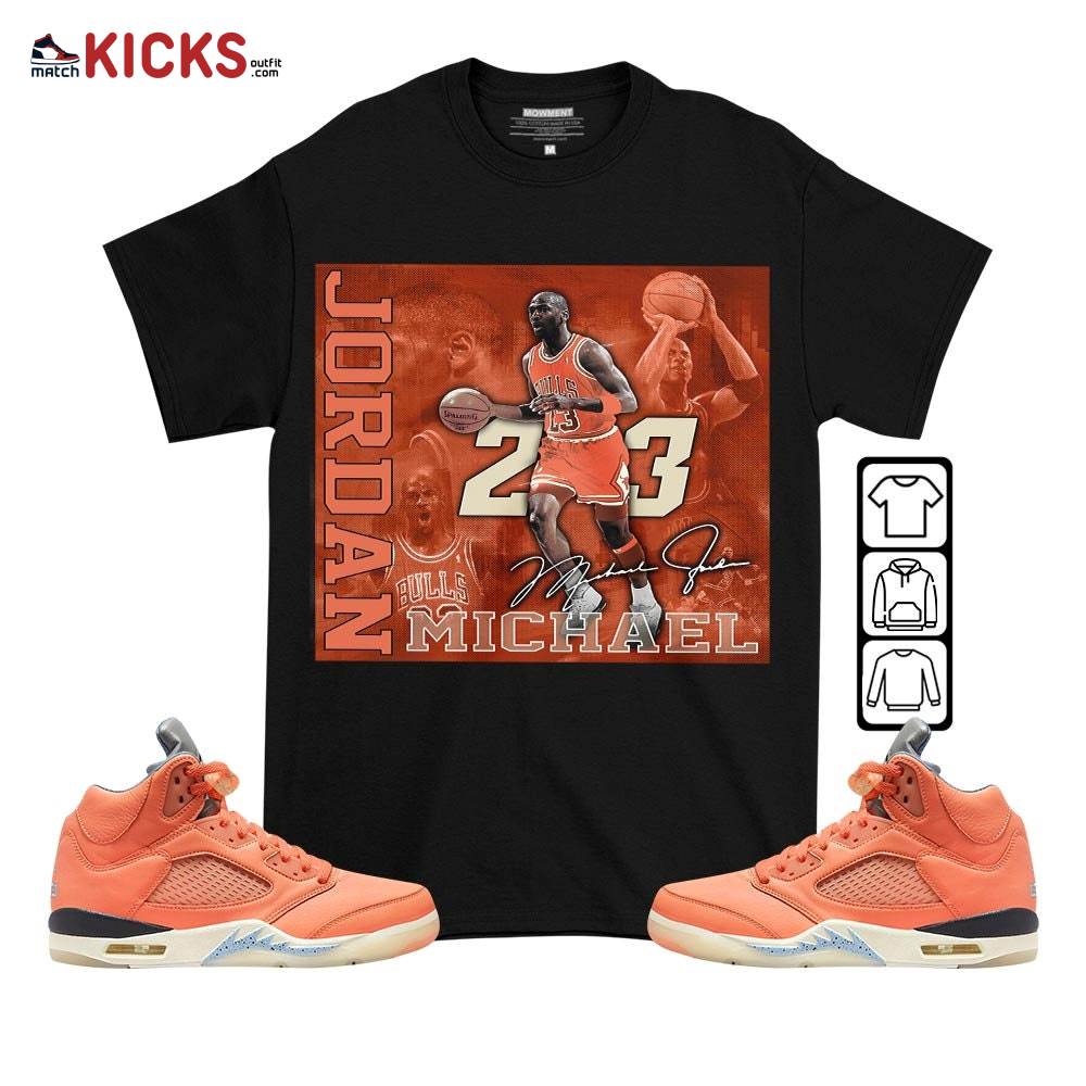 Custom 23JD Signature2 Sneaker Shirt Match Crimson Bliss 5s, Jordan 5 DJ Khaled Crimson Bliss MKO T-Shirt