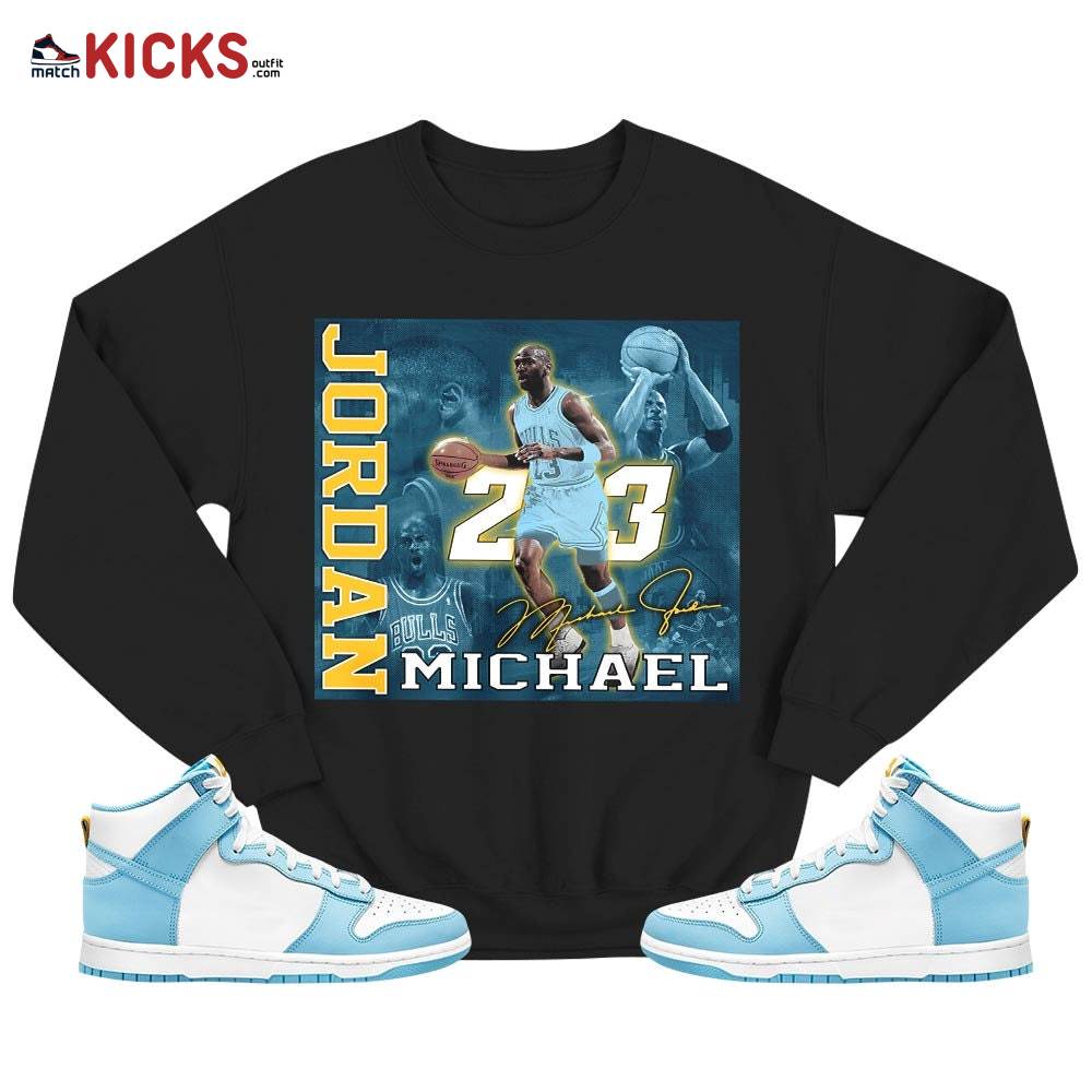 Custom 23JD Signature2 Sneaker Shirt Match Dunk High Blue Chill, Dunk High Homer Simpson MKO T-Shirt Custom 23JD Signature2 Sneaker Shirt Match Dunk High Blue Chill, Dunk High Homer Simpson MKO T-Shirt