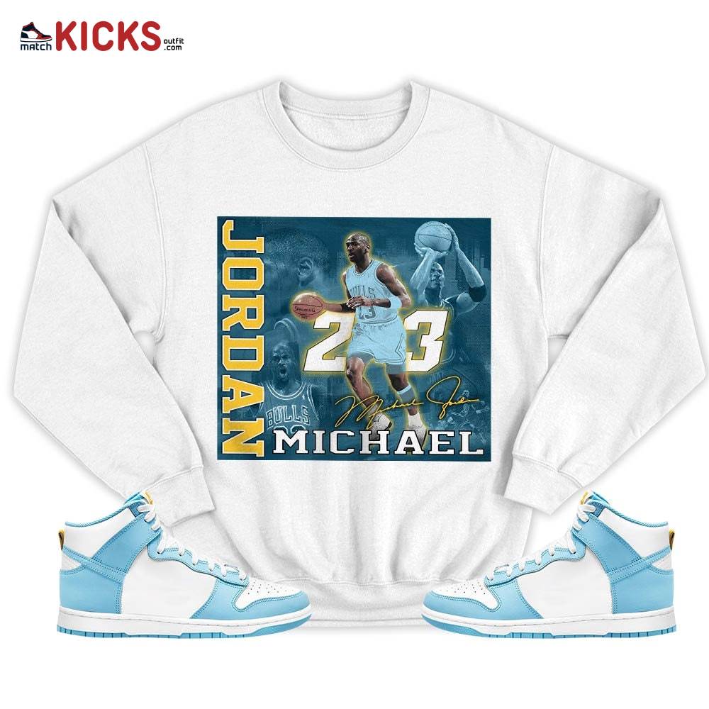 Custom 23JD Signature2 Sneaker Shirt Match Dunk High Blue Chill, Dunk High Homer Simpson MKO T-Shirt Custom 23JD Signature2 Sneaker Shirt Match Dunk High Blue Chill, Dunk High Homer Simpson MKO T-Shirt