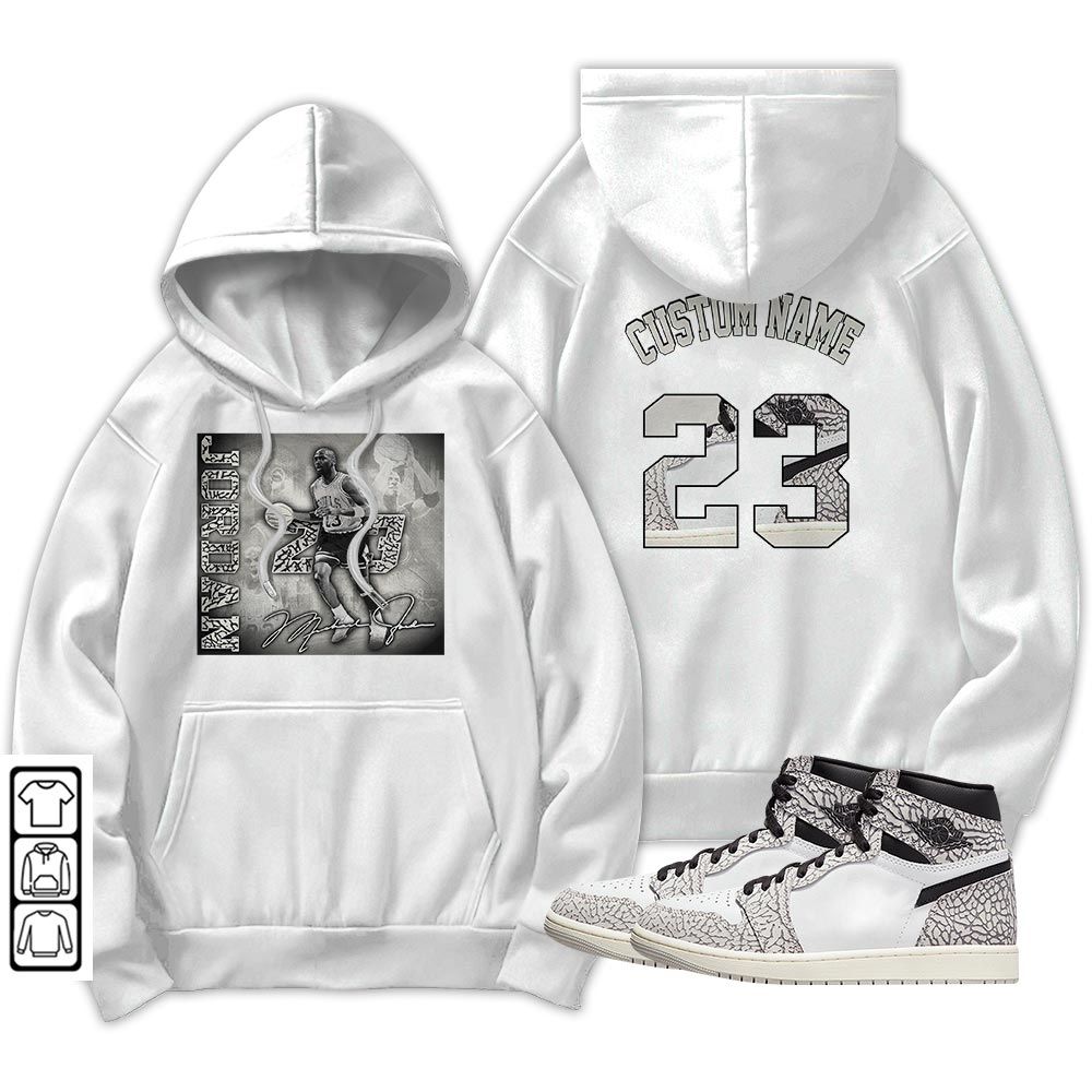 Custom 23JD Signature2 Sneaker Shirt Match OG Elephant 1s, Jordan 1 White Cement MKO T-Shirt Custom 23JD Signature2 Sneaker Shirt Match OG Elephant 1s, Jordan 1 White Cement MKO T-Shirt