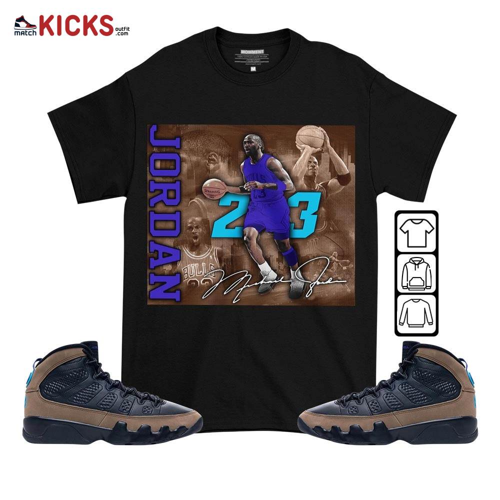 Custom 23JD Signature2 Sneaker Shirt Match Olive Concord 9s, Jordan 9 Olive Concord MKO T-Shirt