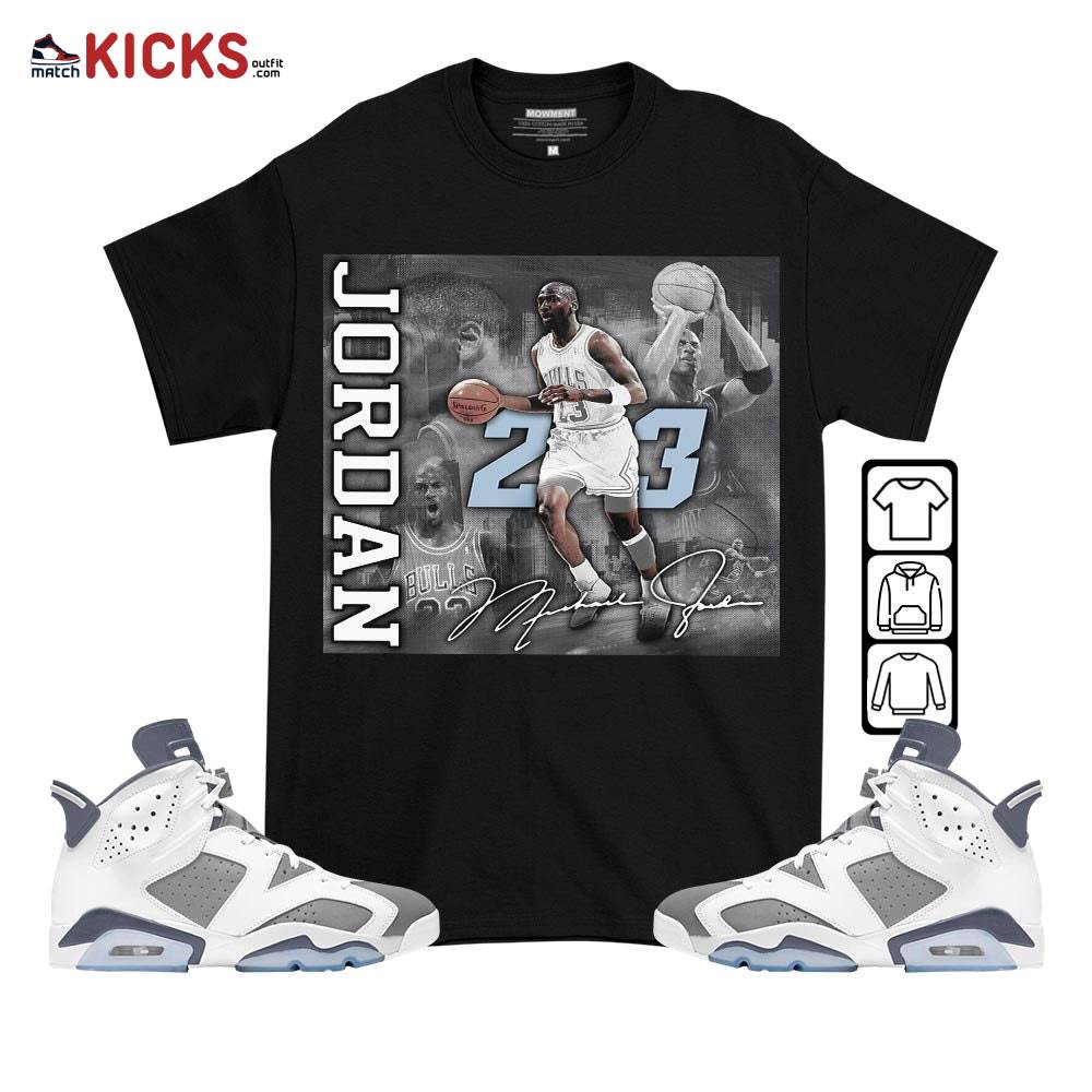 Custom 23JD Signature2 Sneaker Shirt Match Retro Cool Grey 6s, Jordan 6 Cool Grey MKO T-Shirt