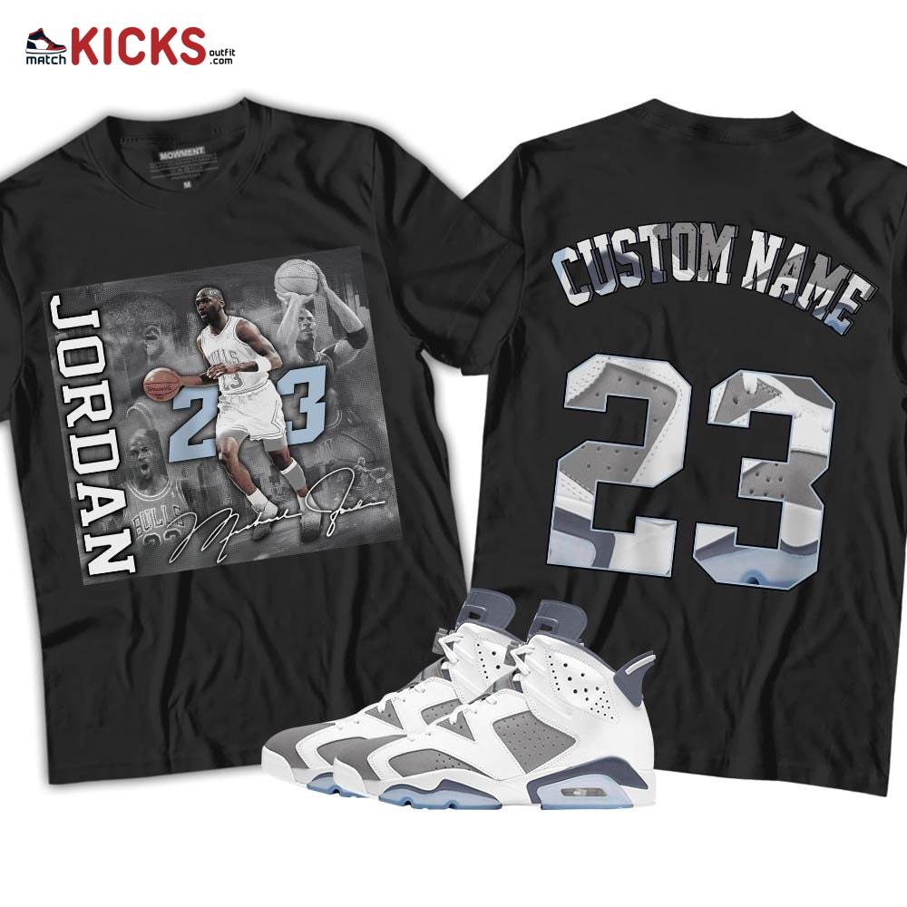 Custom 23JD Signature2 Sneaker Shirt Match Retro Cool Grey 6s, Jordan 6 Cool Grey MKO T-Shirt Custom 23JD Signature2 Sneaker Shirt Match Retro Cool Grey 6s, Jordan 6 Cool Grey MKO T-Shirt