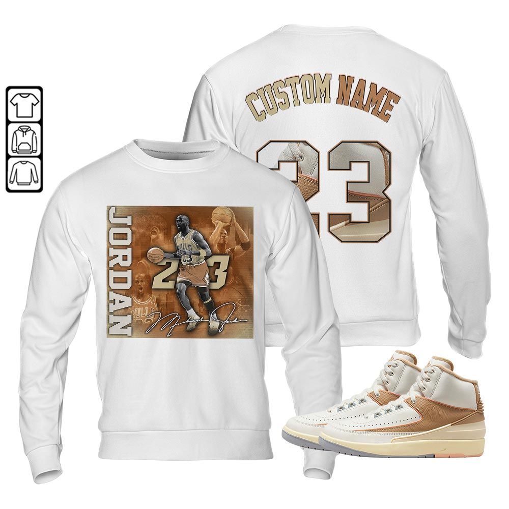 Custom 23JD Signature2 Sneaker Shirt Match Retro Craft 2s, Jordan 2 Craft MKO T-Shirt Custom 23JD Signature2 Sneaker Shirt Match Retro Craft 2s, Jordan 2 Craft MKO T-Shirt
