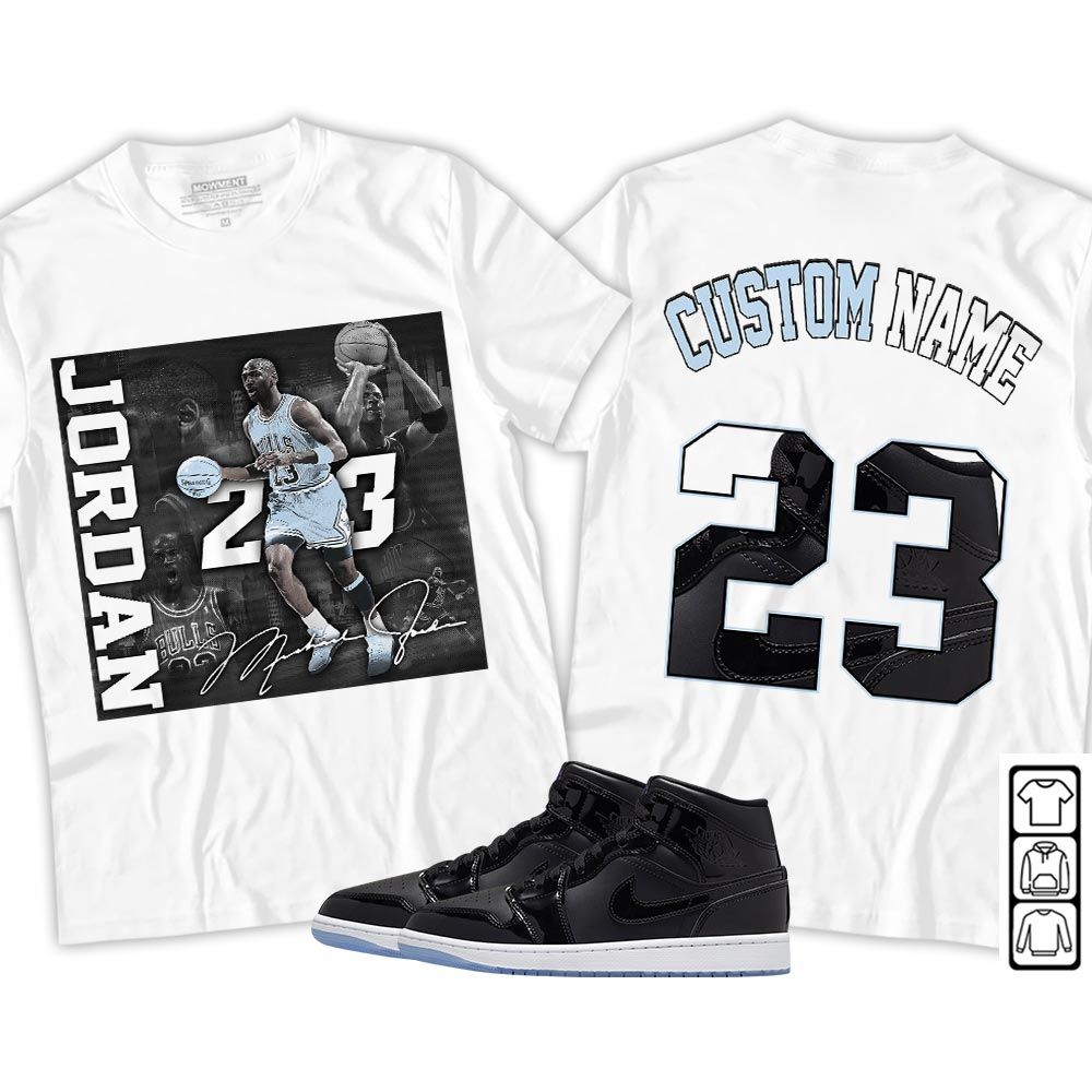Custom 23JD Signature2 Sneaker Shirt Match Space Jam 1s, Jordan 1 Mid Space Jam MKO Sweatshirt