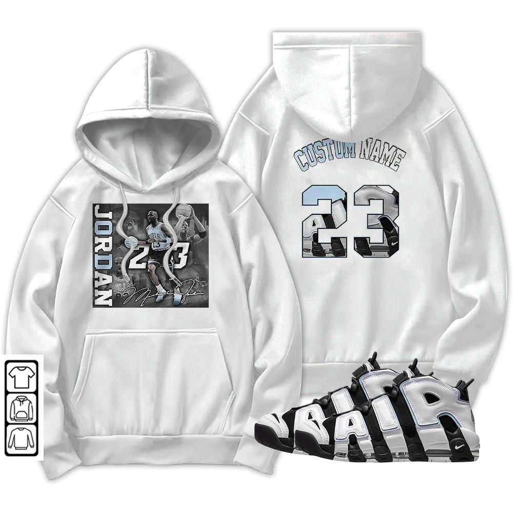 Custom 23JD Signature2 Sneaker Shirt Match Uptempo Cobalt Bliss, Air More Uptempo Cobalt Bliss MKO T-Shirt