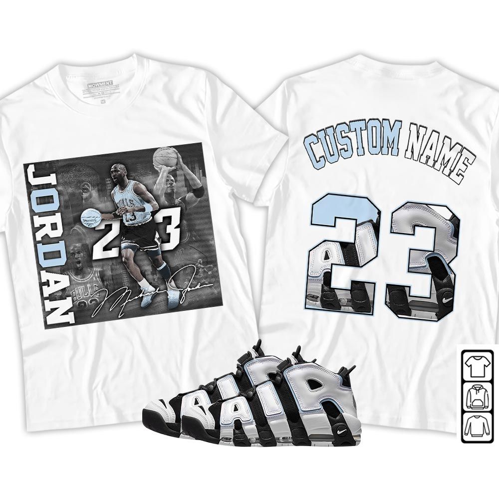 Custom 23JD Signature2 Sneaker Shirt Match Uptempo Cobalt Bliss, Air More Uptempo Cobalt Bliss MKO T-Shirt Custom 23JD Signature2 Sneaker Shirt Match Uptempo Cobalt Bliss, Air More Uptempo Cobalt Bliss MKO T-Shirt