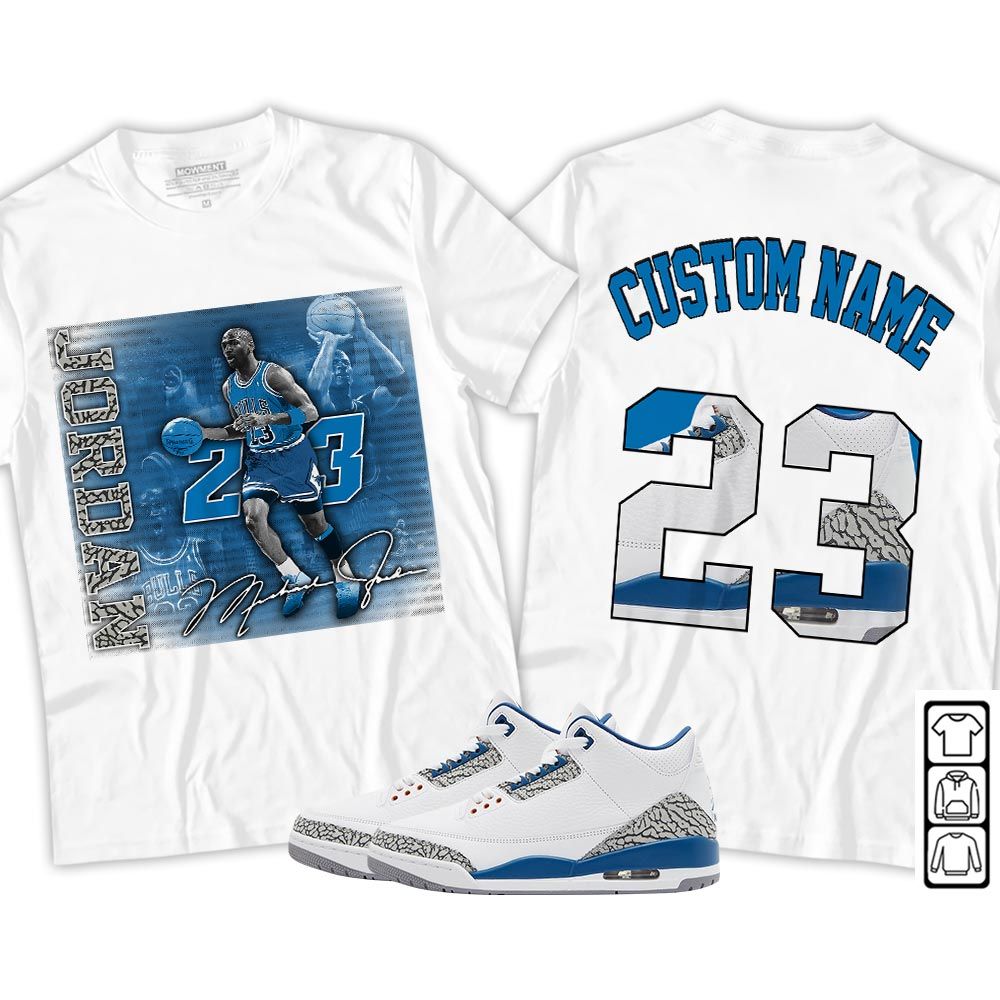 Custom 23JD Signature2 Sneaker Shirt Match Wizards 3s, Jordan Retro 3 Wizards MKO T-Shirt Custom 23JD Signature2 Sneaker Shirt Match Wizards 3s, Jordan Retro 3 Wizards MKO T-Shirt