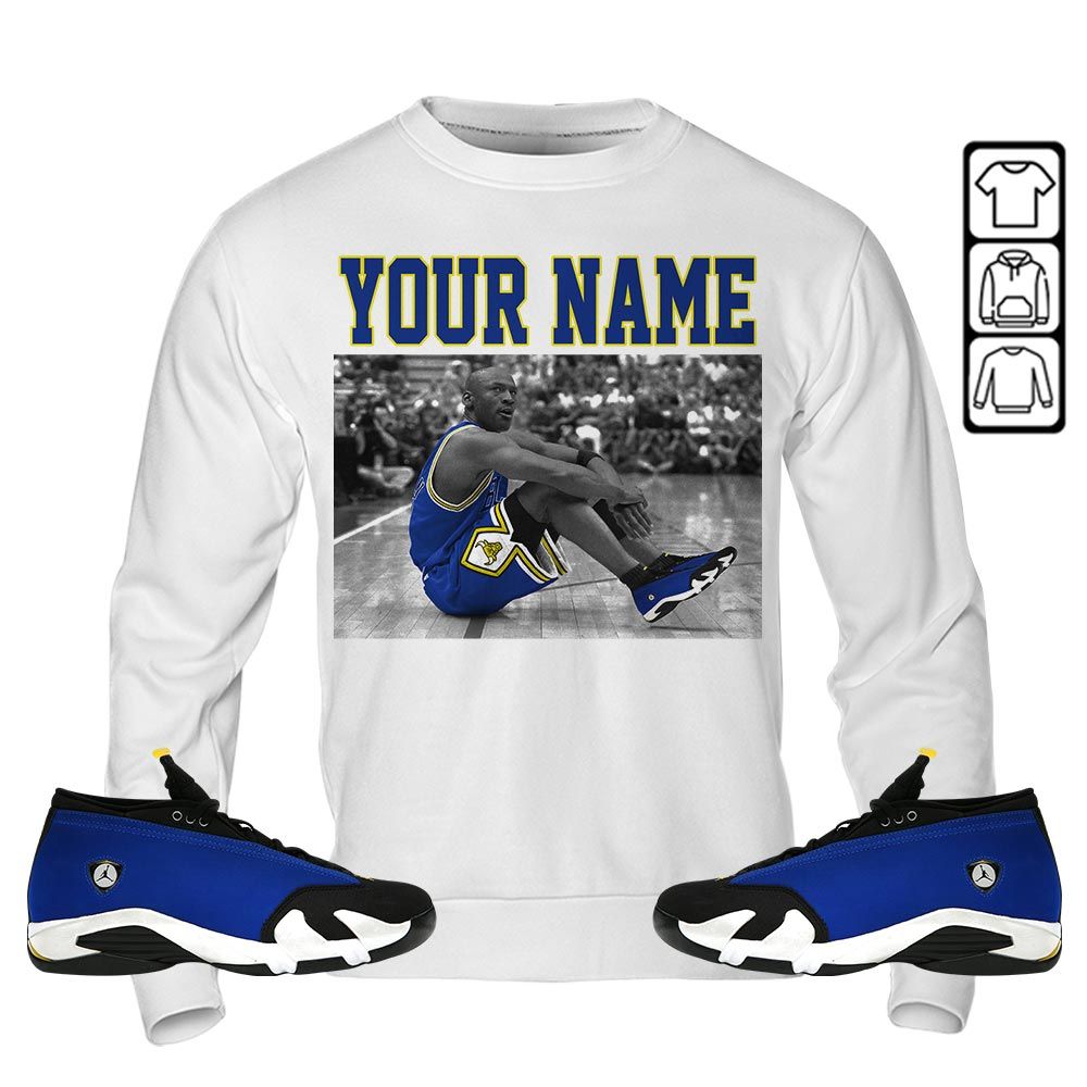 Custom Basketball Goat Number 23 Sneaker Shirt Match 2023 Blue Laney 14s, Jordan 14 Laney MKO Hoodie Custom Basketball Goat Number 23 Sneaker Shirt Match 2023 Blue Laney 14s, Jordan 14 Laney MKO Hoodie