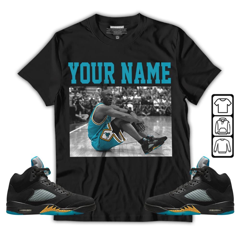 Custom Basketball Goat Number 23 Sneaker Shirt Match 2023 Retro Aqua 5s, Jordan 5 Aqua MKO Hoodie