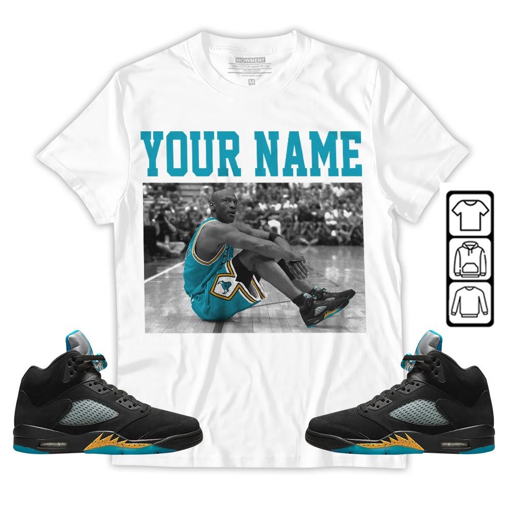 Custom Basketball Goat Number 23 Sneaker Shirt Match 2023 Retro Aqua 5s, Jordan 5 Aqua MKO T-Shirt Custom Basketball Goat Number 23 Sneaker Shirt Match 2023 Retro Aqua 5s, Jordan 5 Aqua MKO T-Shirt