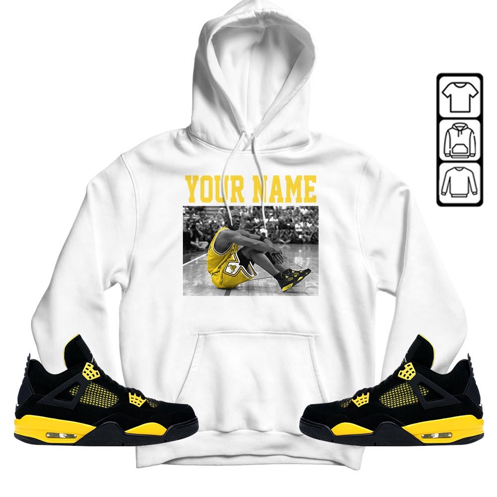 Custom Basketball Goat Number 23 Sneaker Shirt Match 2023 Thunder 4s, Jordan Retro 4 Thunder MKO Hoodie Custom Basketball Goat Number 23 Sneaker Shirt Match 2023 Thunder 4s, Jordan Retro 4 Thunder MKO Hoodie
