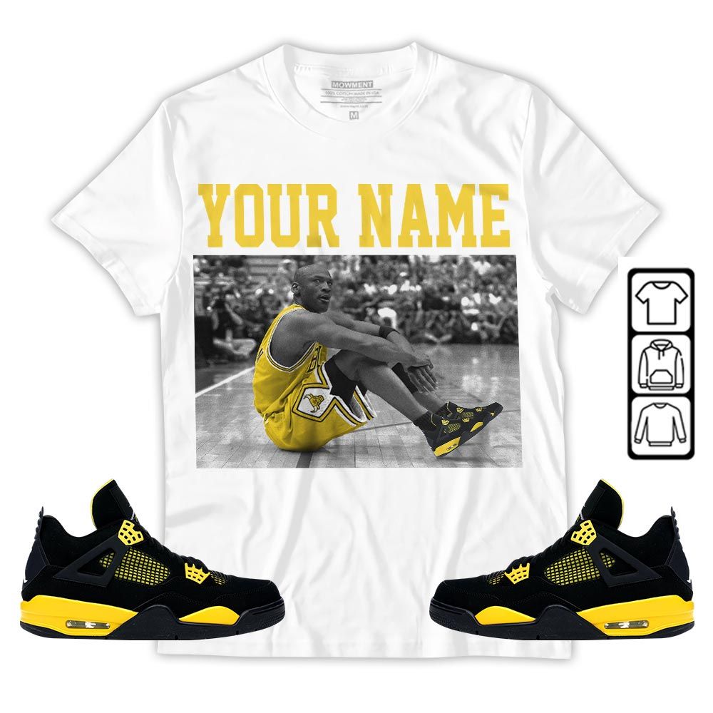 Custom Basketball Goat Number 23 Sneaker Shirt Match 2023 Thunder 4s, Jordan Retro 4 Thunder MKO T-Shirt Custom Basketball Goat Number 23 Sneaker Shirt Match 2023 Thunder 4s, Jordan Retro 4 Thunder MKO T-Shirt