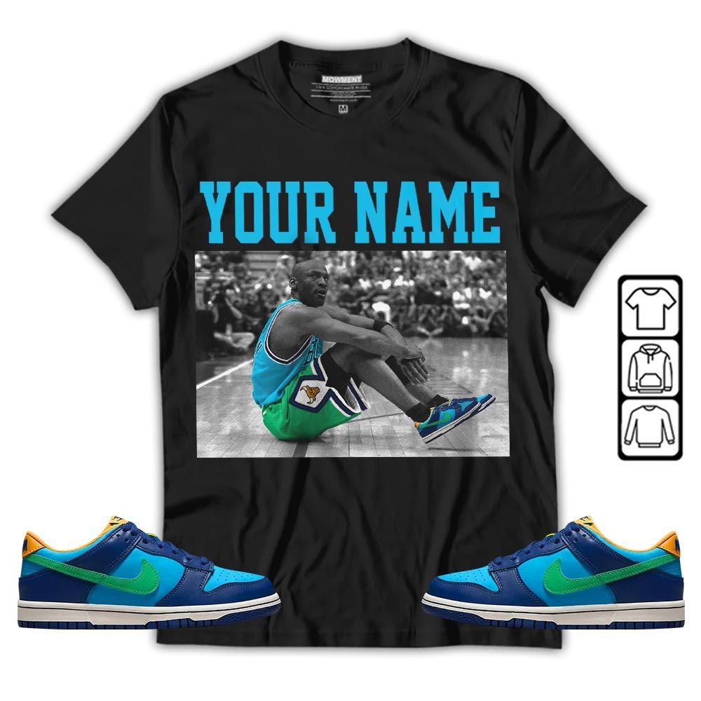Custom Basketball Goat Number 23 Sneaker Shirt Match Dunk Low GS Kyrie, Dunk Low GS Electric Algae MKO Hoodie