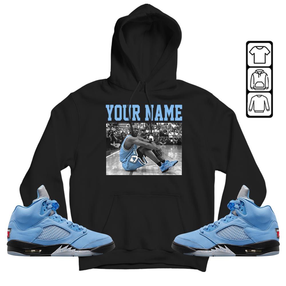 Custom Basketball Goat Number 23 Sneaker Shirt Match Retro University Blue 5s, Jordan 5 University Blue MKO T-Shirt Custom Basketball Goat Number 23 Sneaker Shirt Match Retro University Blue 5s, Jordan 5 University Blue MKO T-Shirt