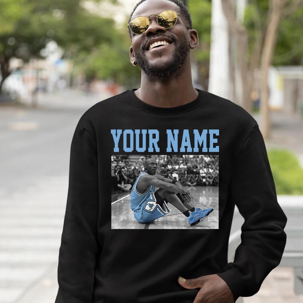Custom Basketball Goat Number 23 Sneaker Shirt Match Retro University Blue 5s, Jordan 5 University Blue MKO T-Shirt Custom Basketball Goat Number 23 Sneaker Shirt Match Retro University Blue 5s, Jordan 5 University Blue MKO T-Shirt