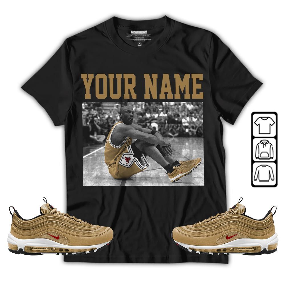Custom Basketball Number 23 Sneaker Shirt Match Air Max 97 Metallic Gold, Air Max 97 Gold Bullet MKO T-Shirt Custom Basketball Number 23 Sneaker Shirt Match Air Max 97 Metallic Gold, Air Max 97 Gold Bullet MKO T-Shirt