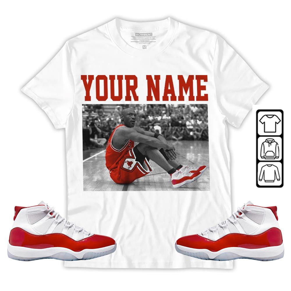 Custom Basketball Shoes Goat Number 23 Sneaker Shirt Match Cherry 11s, Jordan 11 Retro Cherry MKO T-Shirt Custom Basketball Shoes Goat Number 23 Sneaker Shirt Match Cherry 11s, Jordan 11 Retro Cherry MKO T-Shirt