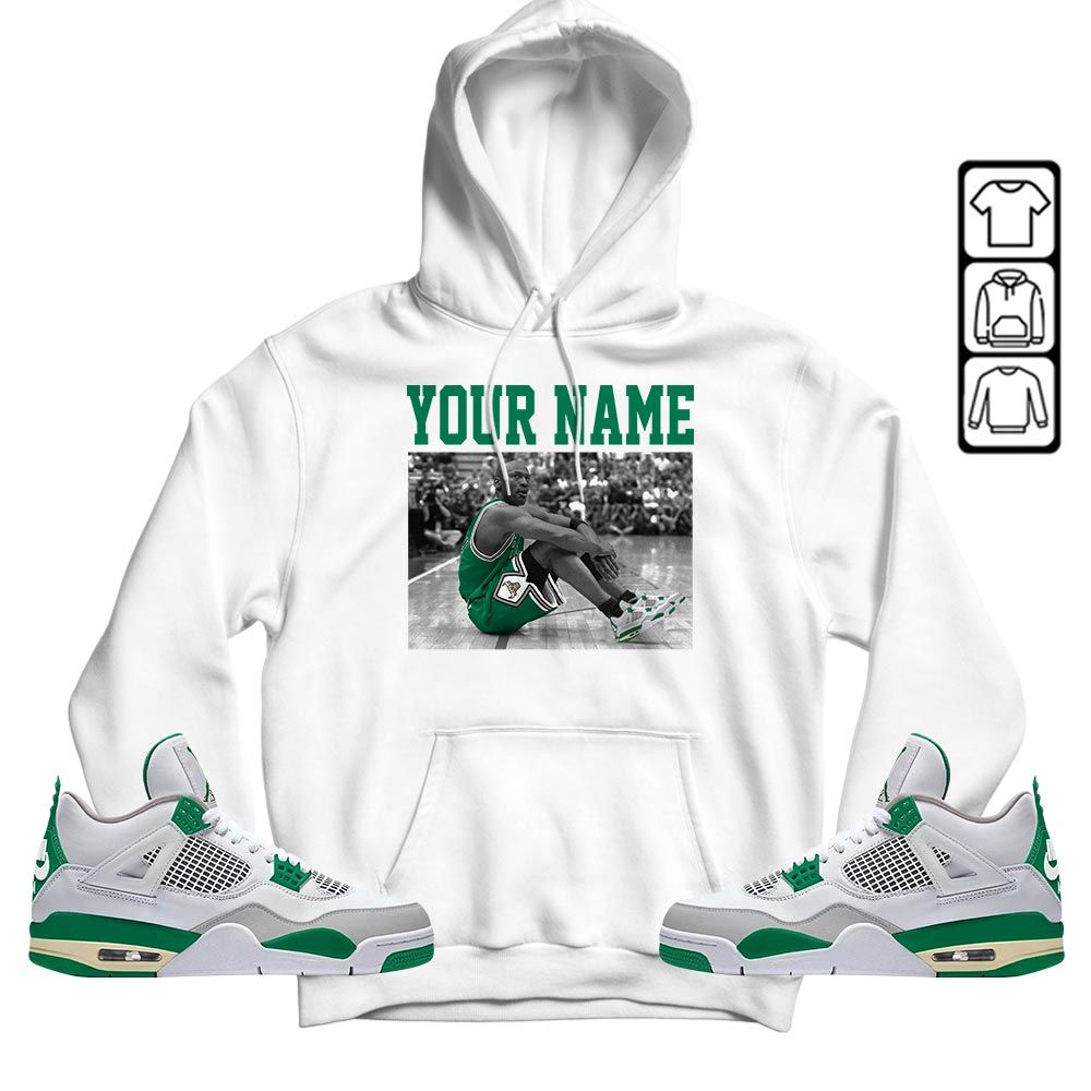 Custom Basketball Shoes Goat Number 23 Sneaker Shirt Match Retro Pine Green 4s, Jordan 4 Pine Green MKO T-Shirt