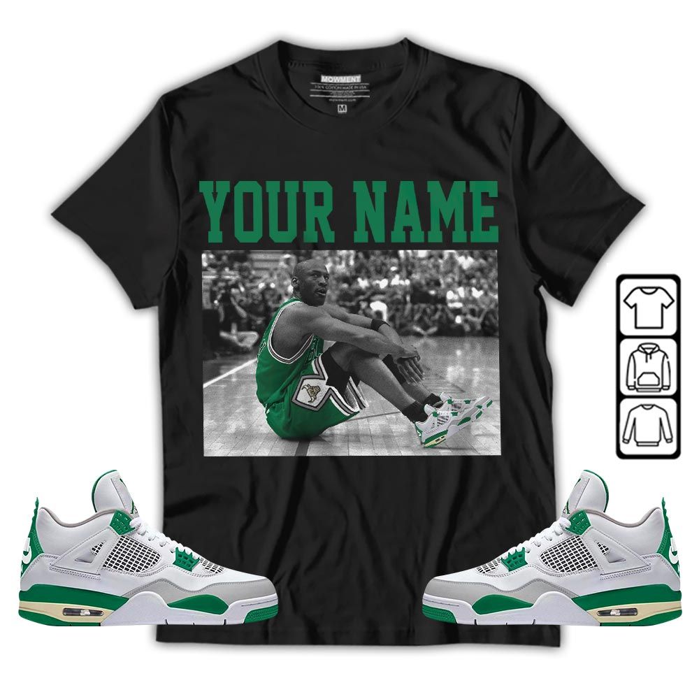 Custom Basketball Shoes Goat Number 23 Sneaker Shirt Match Retro Pine Green 4s, Jordan 4 Pine Green MKO T-Shirt