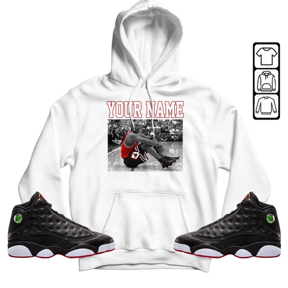 Custom Basketball Shoes Goat Number 23 Sneaker Shirt Match Retro Playoffs 13s, Jordan 13 Playoffs MKO T-Shirt