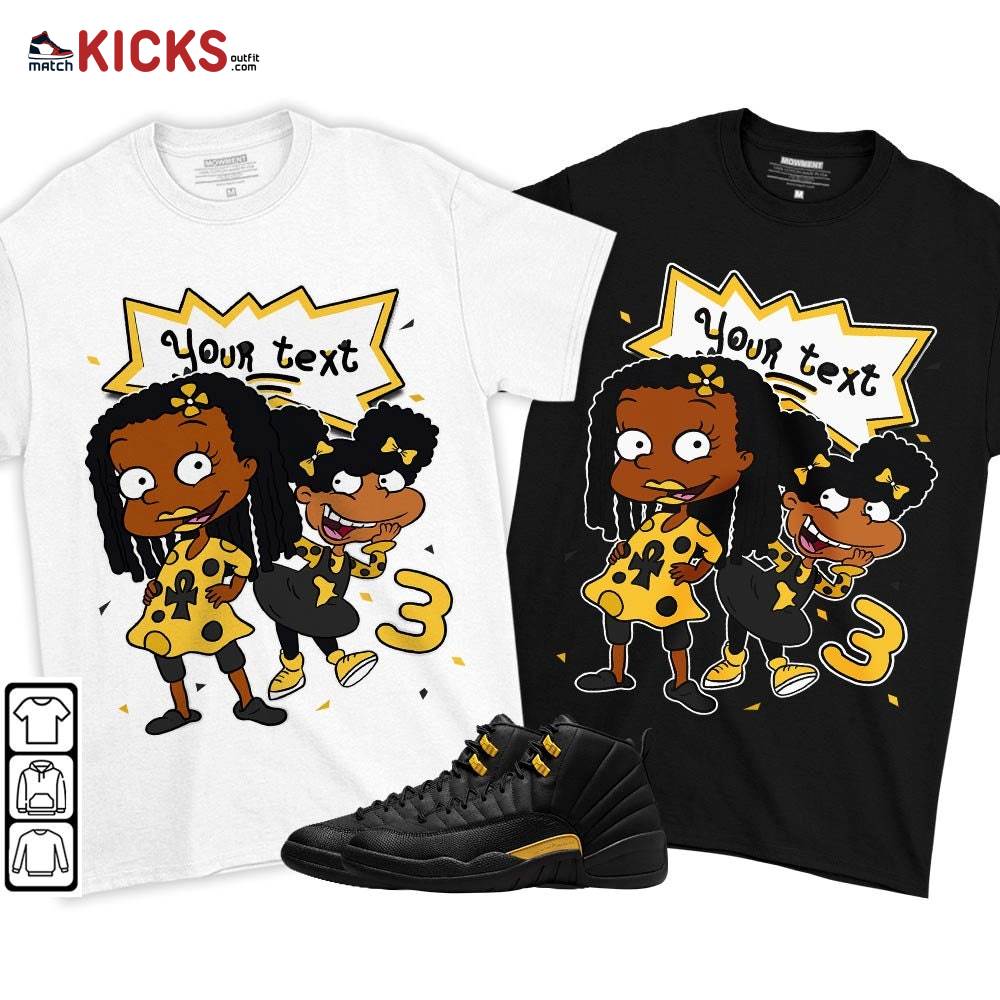 Custom Birthday Rugrats Sneaker Shirt Match Black Taxi 12s, Jordan 12 Retro Black Taxi MKO T-Shirt