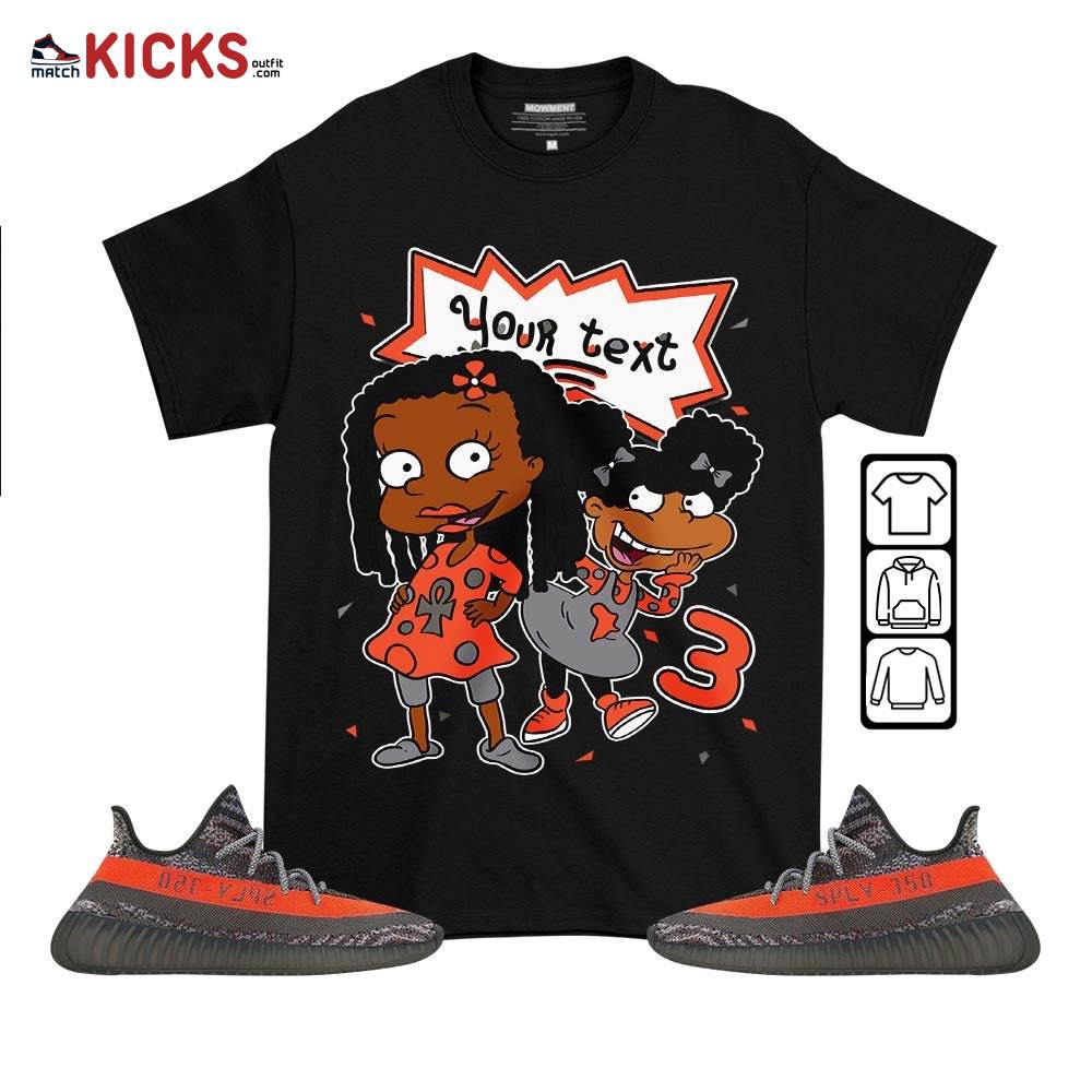 Custom Birthday Rugrats Sneaker Shirt Match Boots 350 V2 Dark Beluga, Yeezy 350 V2 Carbon Beluga MKO T-Shirt
