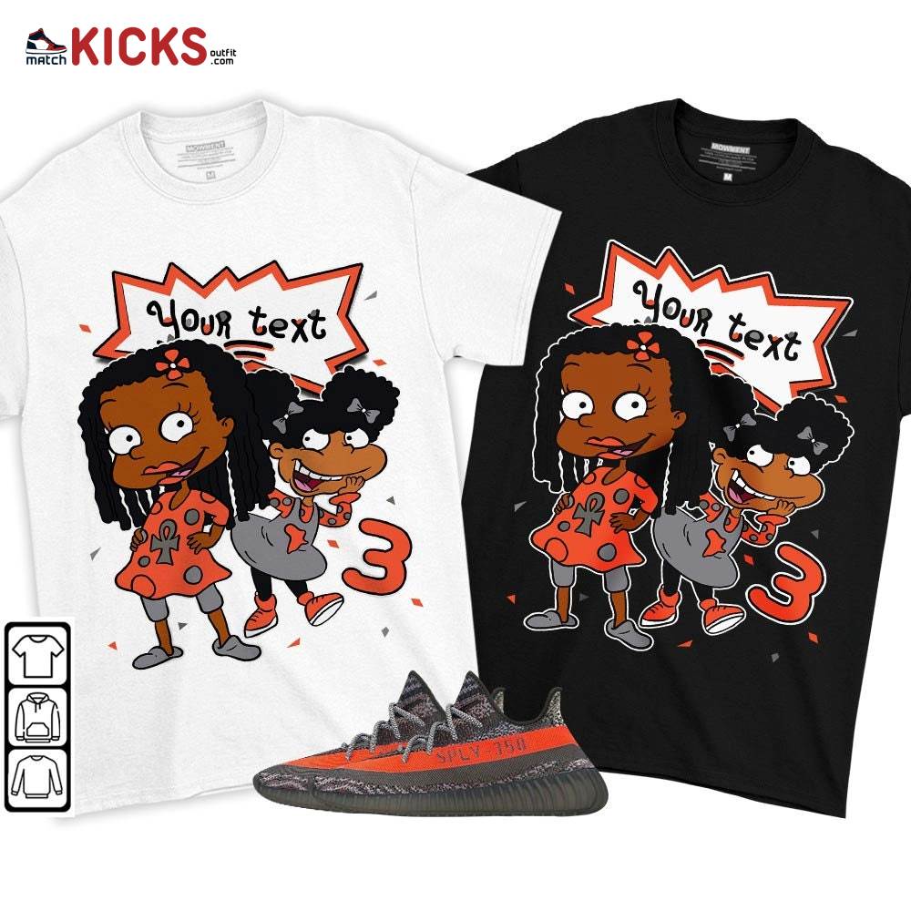 Custom Birthday Rugrats Sneaker Shirt Match Boots 350 V2 Dark Beluga, Yeezy 350 V2 Carbon Beluga MKO T-Shirt