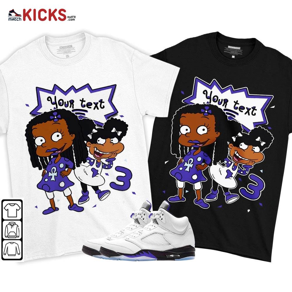 Custom Birthday Rugrats Sneaker Shirt Match Dark Concord 5s, Jordan 5 Retro Concord MKO T-Shirt Custom Birthday Rugrats Sneaker Shirt Match Dark Concord 5s, Jordan 5 Retro Concord MKO T-Shirt