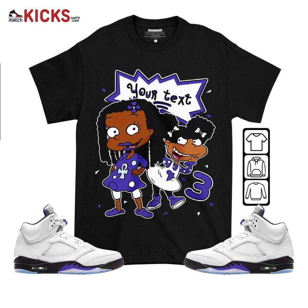 Custom Birthday Rugrats Sneaker Shirt Match Dark Concord 5s, Jordan 5 Retro Concord MKO T-Shirt