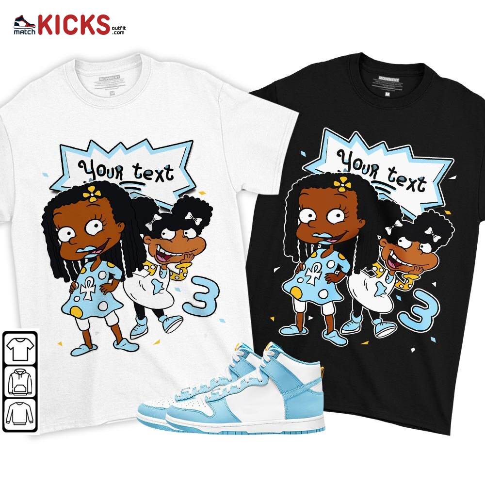 Custom Birthday Rugrats Sneaker Shirt Match Dunk High Blue Chill, Dunk High Homer Simpson MKO T-Shirt