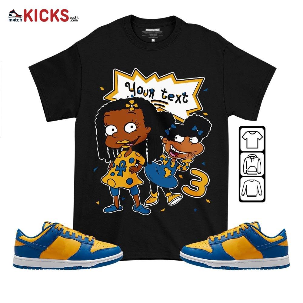 Custom Birthday Rugrats Sneaker Shirt Match Dunk Low Blue Yellow, Dunk Low Blue Jay MKO T-Shirt