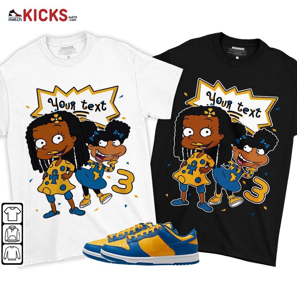 Custom Birthday Rugrats Sneaker Shirt Match Dunk Low Blue Yellow, Dunk Low Blue Jay MKO T-Shirt Custom Birthday Rugrats Sneaker Shirt Match Dunk Low Blue Yellow, Dunk Low Blue Jay MKO T-Shirt