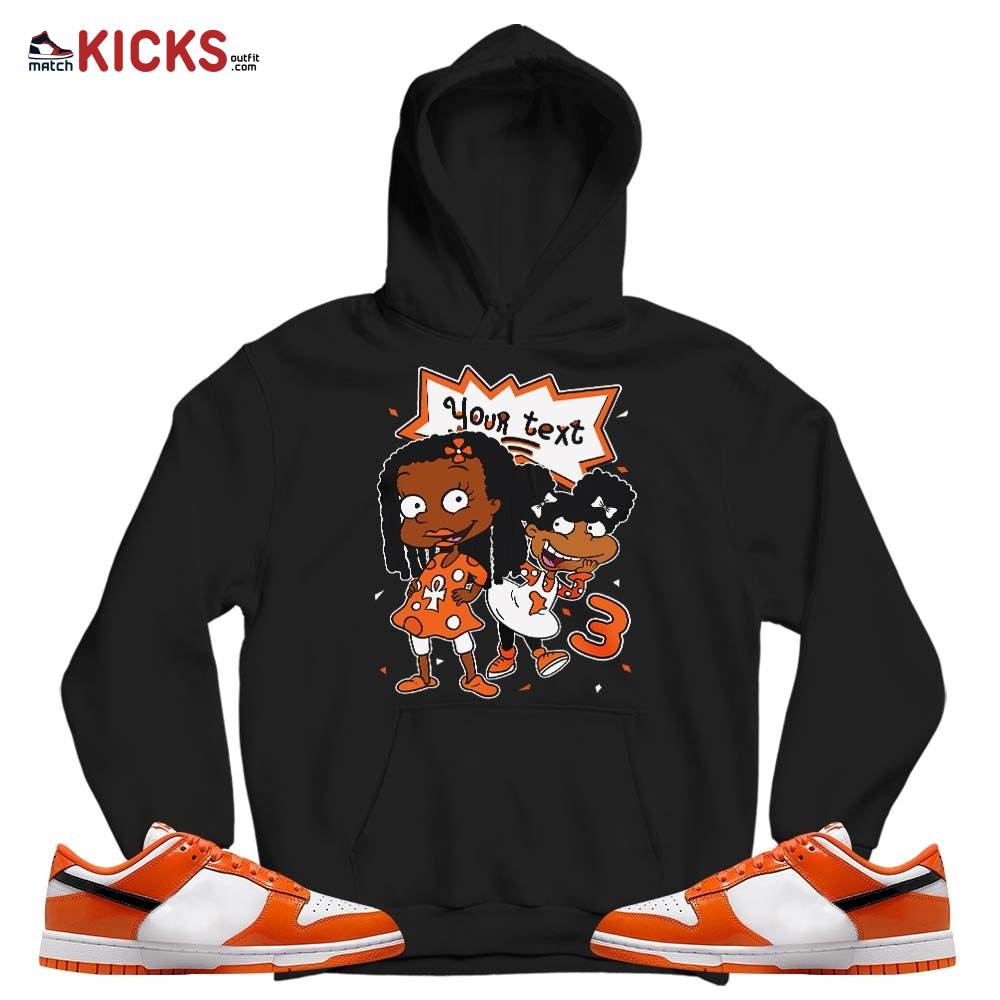 Custom Birthday Rugrats Sneaker Shirt Match Dunk Low Orange Black, Dunk Low Patent Halloween MKO T-Shirt