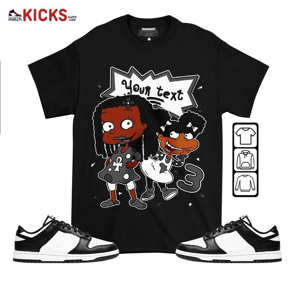 Custom Birthday Rugrats Sneaker Shirt Match Dunk Panda Black White, Dunk Low Panda 2022 MKO T-Shirt