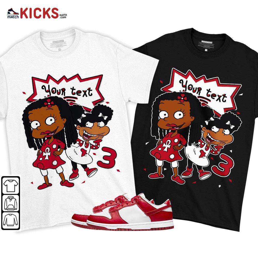 Custom Birthday Rugrats Sneaker Shirt Match Low Nature White Gym Red, Dunk Low Gym Red MKO T-Shirt
