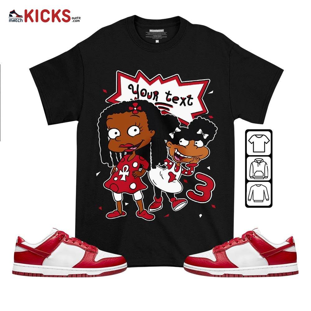 Custom Birthday Rugrats Sneaker Shirt Match Low Nature White Gym Red, Dunk Low Gym Red MKO T-Shirt