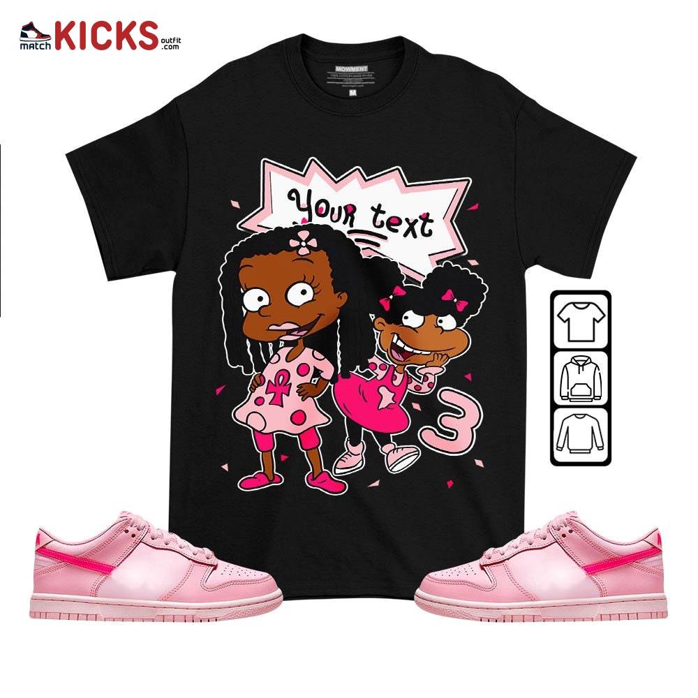 Custom Birthday Rugrats Sneaker Shirt Match Low Triple Pink, Dunk Low Triple Pink MKO T-Shirt